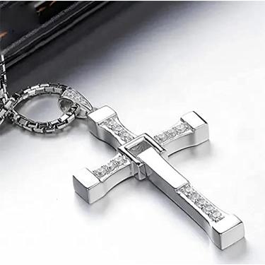 Imagem de Cordão Velozes e Furiosos Colar Vin Diesel Toretto Corrente e Crucifixo Aço