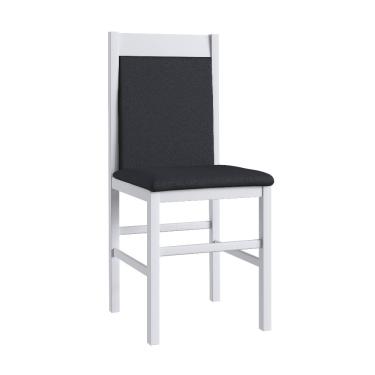 Imagem de Conjunto 2 Cadeiras de Madeira 600 Móveis Canção - Branco com Preto