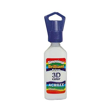 Imagem de Acrilex Dimensional 3D Color Brilliant Pinte com Efeito de Relevo, Branco, 35ml