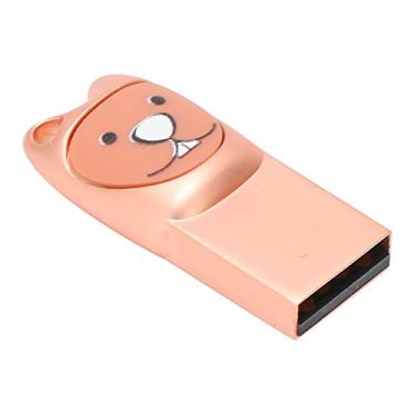 Imagem de Eboxer-1 Flash Drive, USB 2.0 Flash Drive Com Chaveiro, Cartoon U Disc Com Adaptador TypeC, Presente de Negócios para Crianças, Pen Drive Portátil, Android Plug and Play (dente de ouro rosa 16G)