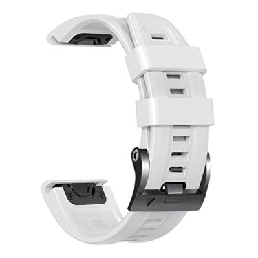 Imagem de DFAMIN 26 22 mm pulseira de relógio de liberação rápida de silicone para Garmin Fenix 7X 7 6 6X Pro 5X 5Plus 3HR Smartwatch pulseira de ajuste fácil (cor: branco, tamanho: 26mm Fenix 6X 6X Pro)