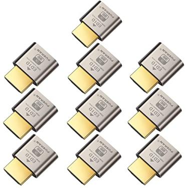 Imagem de FUERAN Emulador de tela sem cabeça com plugue falso, 10 pacotes DDC EDID sem cabeça ghost com Windows Mac OSX Linux adaptador de monitor virtual de alta resolução compatível com HDMI 1920 x 1080 @ 60