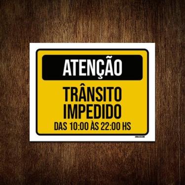 Imagem de Kit 5 Placas Sinalização Atenção Trânsito Impedido