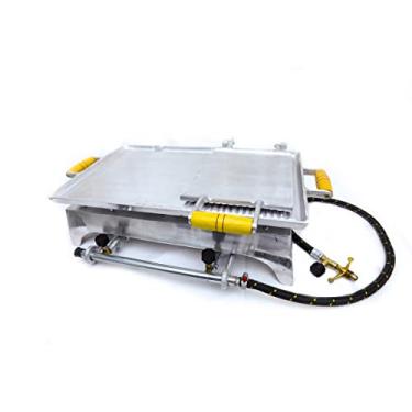 Imagem de Chapa Churrasqueira Lanche Com Prensa Alumínio Fogão 2 Bocas