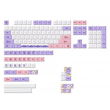 Imagem de Asukohu Capa para teclas, 147 peças, teclas de coelho lavanda PBT Dye Sublimation XDA para teclado mecânico MX Switch GK61 64 84 Layout