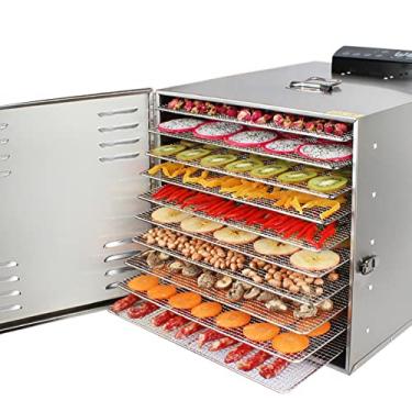 Imagem de CHONGHAN Desidratador de alimentos com 10 bandejas, configuração de temperatura de 30 ~ 90 °C, máx. 24H, máquina secadora de frutas, máquina desidratadora de aço inoxidável para secar frutas, carne,