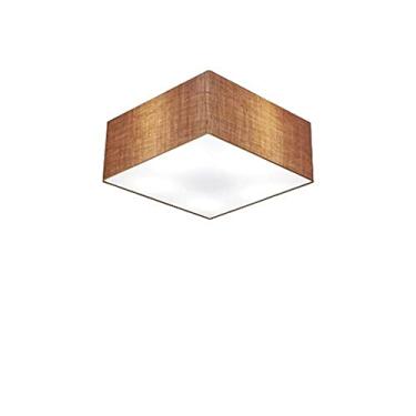 Imagem de Plafon Quadrado Cúpula Tecido, Vivare Iluminação, 3000 LP, Palha, Pequeno
