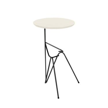 Imagem de Mesa De Canto Lateral Mesinha Bambino Preto - Off White