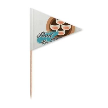 Imagem de Hong Kong Har Gow Dumplings Palito de dente triângulo cupcake toppers bandeira