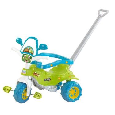 Imagem de Triciclo Velotrol Tico Tico Dino Verde Com Som Aro E Haste - Magic Toy