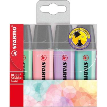 Imagem de Marca Texto Stabilo Boss com 4 Cores Tom Pastel - 1099