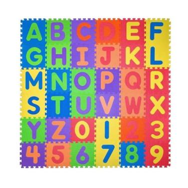 Imagem de Tapete Bebê Infantil, Tatame, Educativo, Alfanumérico, EVA, 36 Peças, 5mm 22x22 cm Gv Brink