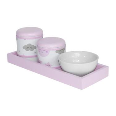 Imagem de Kit Higiene Slim Rosa Capa Chuva De Amor Rosa Quarto Bebê Menina - Pot