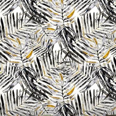 Imagem de NEOFEN Papel de parede preto e dourado descasque e cole papel de parede tropical folha de palmeira autoadesivo papel de parede decorativo folhas removíveis para (cor: 1-Volume, tamanho: 43 x 200 cm)