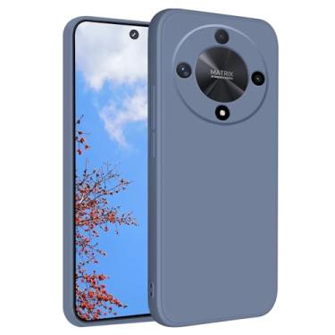 Imagem de Yarxiawin Capa para celular Honor Magic 6 Lite de silicone macia à prova de choque Honor Magic 6 Lite capa protetora roxa fina capa protetora antiimpressão digital fofa (cinza)