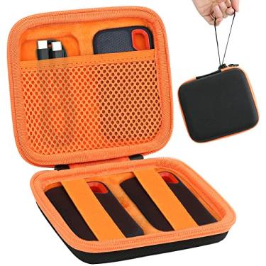 Imagem de Aenllosi Capa de viagem rígida de substituição para SanDisk 250/500GB/1TB Extreme Portable SSD externo SDSSDE60 (preto e laranja, apenas capa)