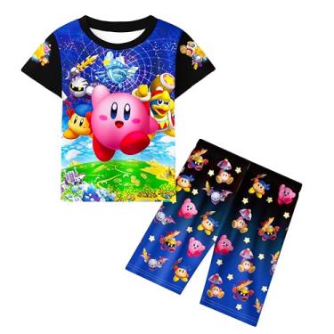 Imagem de Camisa e calça de manga curta para meninos e meninas, roupa de banho para videogames, sunga e camisa para crianças de 3 a 12 anos, A - Preto, 11-12 Anos