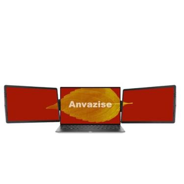 Imagem de Anvazise Monitor portátil triplo, 11.6''/14.1'' FHD IPS extensor de monitor duplo Laptop Screen Extender Travel Monitor para Laptop Phone,Plug And Play (Sem suporte traseiro, 14.1+14.1inch)