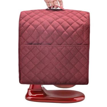 Imagem de Capa de batedeira compatível com a batedeira KitchenAid, serve para todos os modelos de cabeça inclinada e elevação de tigela com 3 bolsas organizadoras para acessórios. (vermelho escuro, para