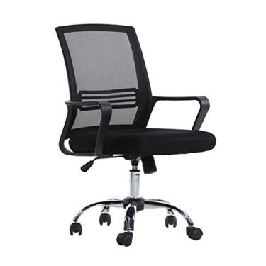 Imagem de Cadeira de escritório em casa, cadeira de mesa ergonômica, cadeira de computador de malha com apoio lombar apoio de braço executivo giratório, ajustável, cadeira de trabalho no meio das costas para