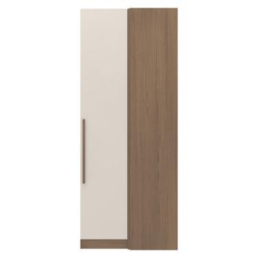 Imagem de Armário Modulado de Canto Bartira Lugano com 1 Porta e 2 Prateleiras Casal - Avelã/Capuccino