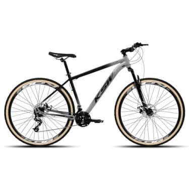 Imagem de Bicicleta Aro 29 KSW XLT 1x9v com 9 Marchas Pedivela Single Coroa Unica de 1v Catraca 9V 11/36 Dentes Freio Hiudraulico e Garfo de Suspensão Com Trava,21,Cinza Degrade Preto