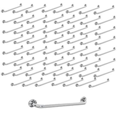 Imagem de Barra Alça Apoio 80 Cm Aço Inox Kit 48 Uni Idoso Gestante Pcd Acessibilidade Box Banheiro Corrimao