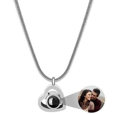 Imagem de EMIRISTIC Colar de imagem personalizado para mulheres - colar de projeção de foto personalizado colar com pingente redondo - presentes de aniversário de aniversário, namorada, esposa, mãe, filha,