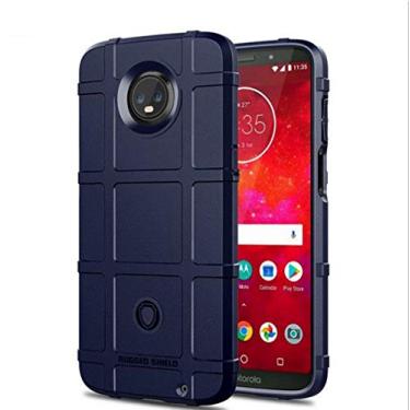 Imagem de Capa para Moto Z3, proteção robusta, material TPU de fibra de carbono, macia, antiderrapante, antiimpressões digitais, capa totalmente protetora para Moto Z3