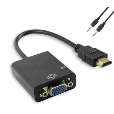 Imagem de Cabo Adaptador Conversor HDMI para VGA com Saída P2 de áudio - PONTO D