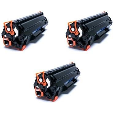Imagem de Kit 3x Toner 100% Compatível Novo Cb435a 35a 435a Cb435a  P1005 P1006 