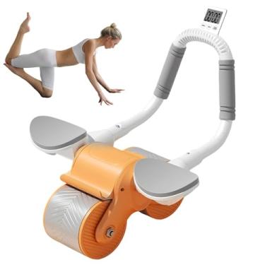 Imagem de Roda abdominal, roda de rolo Ab com suporte de cotovelo - Roda muscular abdominal de recuperação automática com temporizador - Equipamento portátil para exercícios de estômago para mulheres, homens, a
