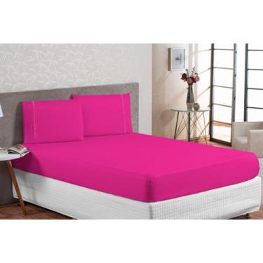 Imagem de Lençol Com Elástico Casal Queen Box + Fronha Pink - Casabordados
