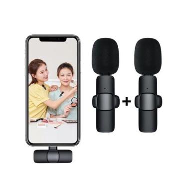 Imagem de Microfone Lapela Duplo Wireless Sem Fio Android Usb Tipo C - Wireless 