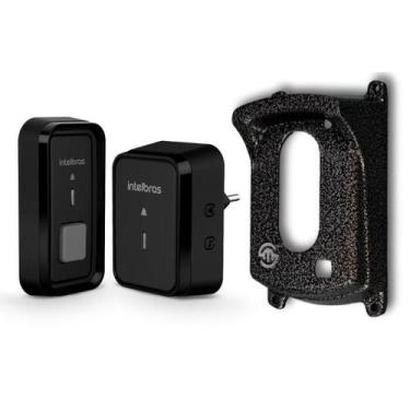 Imagem de Kit Campainha sem fio CIB 101 Preta Intelbras Com Protetor