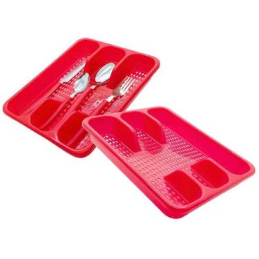 Imagem de Jogo De Talheres Faqueiro De Inox Com Porta Talher Com 25 Peças Cor Ve