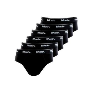 Imagem de Kit com 6 Cuecas Infantil Slip Mash 193.01, Preto, M