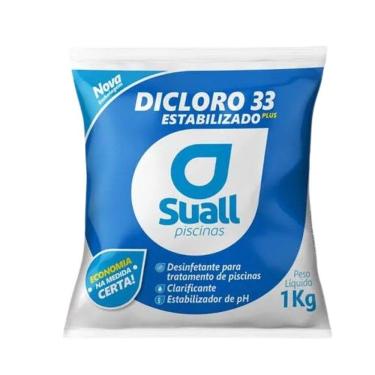 Imagem de Cloro Piscina Granulado Estabilizado Dicloro 33 1Kg Suall