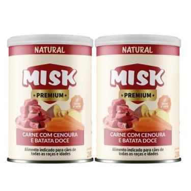 Imagem de Kit 2 Ração Úmida Natural Misk Carne Com Cenoura Batata Doce