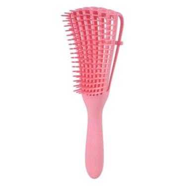 Imagem de  Escova Cabelo Cacho Pente Polvo Desembaraçador Ondulado Rosa - Bc Bor