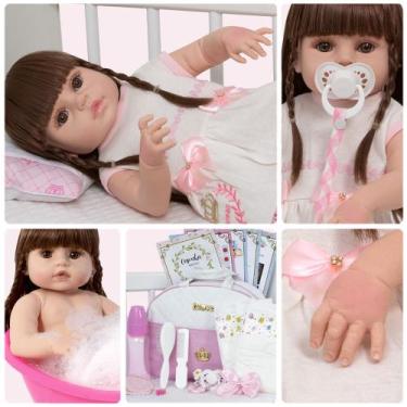 Imagem de Bebe Reborn Realista 100% Silicone Acessórios Envio Imediato - Cegonha