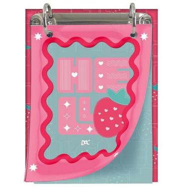 Imagem de Caderno Argolado Mini Ficheiro Vertical Hello com 80 Folhas Capa em PV