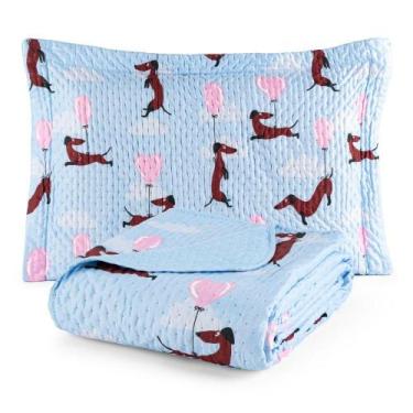 Imagem de Cobre Leito Colcha para Cama Solteiro Menina 2 peças Jardine - ENTROU 