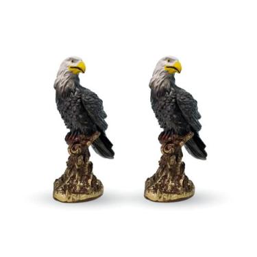 Imagem de Kit 2 Gaviãozinho No Tronco Peq 22 Cm Espanta Pombo Em Gesso - VÁRIAS 