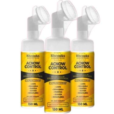 Imagem de Kit 3 Micelar Espuma De Limpeza Facial Acnow Control 150Ml - Rhenuks