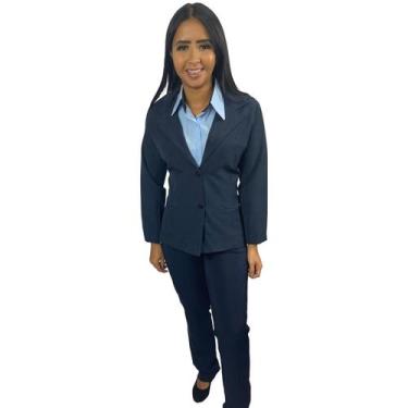 Imagem de KIT Blazer Social Feminino 2 Bolsos Forrado Com Ombreira - Eb Confecçã