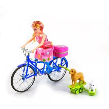 Imagem de Brinquedo Infantil Boneca De Bicicleta 2 Cachorros De Skate (Azul) - T