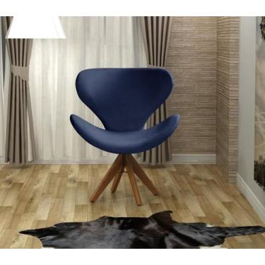 Imagem de Poltrona Isis Cadeira Giratória Pé de Madeira Decoração, Sala, Escritó