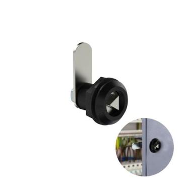 Imagem de Fecho Lingueta Reta 35 Mm Com Tambor Preto Para Chave Triângulo - Sopr