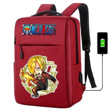 Imagem de Mochila USB Escolar Estampa Infantil One Peace Notebooks, Trabalho Esc